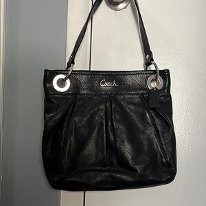 Coach Black Leather Shoulder Bag